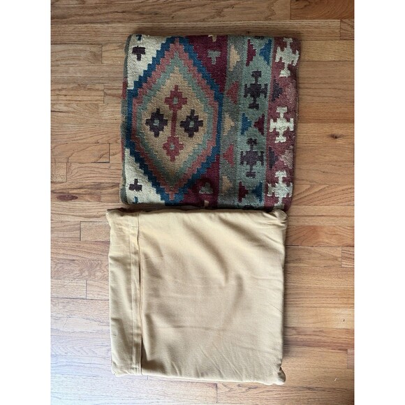 Indian 2 Set Wool Jute Kilim  Pillow Cushion Cover Decor Sofa Chair Boho - Picture 5 of 7